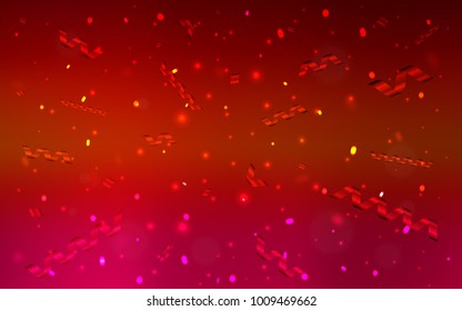 Dark Red vector cover with happy holiday ribbons. Confetti on blurred abstract background with colorful gradient. The template can be used as a background for postcards.