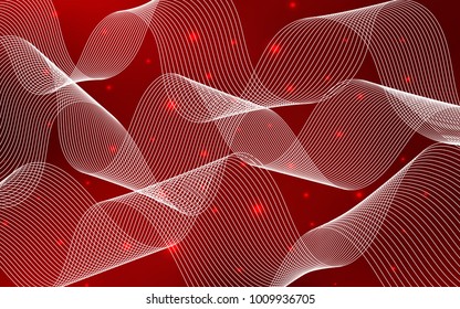 Dark Red vector cover with happy holiday ribbons. Decorative shining illustration with ribbons on abstract template. The pattern can be used for birthday gifts, congratulations.
