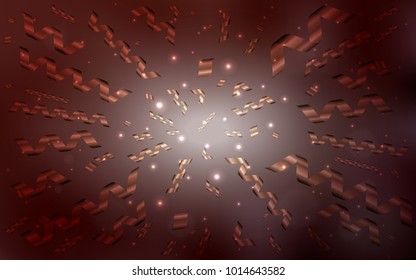 Dark Red vector cover with happy holiday ribbons. Confetti on blurred abstract background with colorful gradient. The pattern can be used for carnival, festival leaflets.