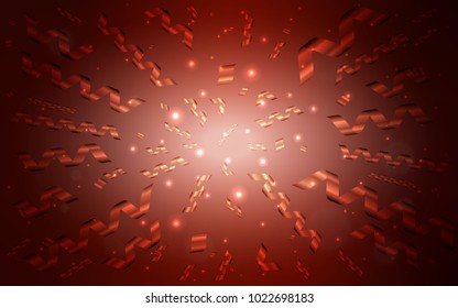 Dark Red vector cover with happy holiday ribbons. Blurred decorative design in anniversary style with confetti. The pattern can be used for carnival, festival leaflets.