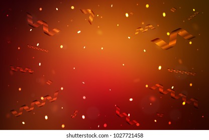 Dark Red vector cover with happy holiday ribbons. Decorative shining illustration with ribbons on abstract template. The pattern can be used for new year ad, booklets.