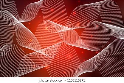 Dark Red vector cover with happy holiday ribbons. Decorative shining illustration with ribbons on abstract template. The pattern can be used for new year ad, booklets.