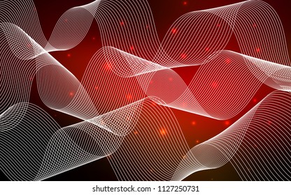 Dark Red vector cover with happy holiday ribbons. Glitter abstract illustration with colorful confetti, ribbons. New design for ad, poster, banner of your Party.