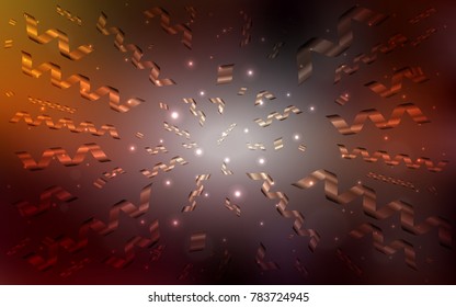 Dark Red vector cover with happy holiday ribbons. Decorative shining illustration with ribbons on abstract template. The pattern can be used for carnival, festival leaflets.