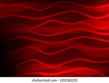 Dark Red vector cover with long lines. Decorative shining illustration with lines on abstract template. The pattern can be used for websites.