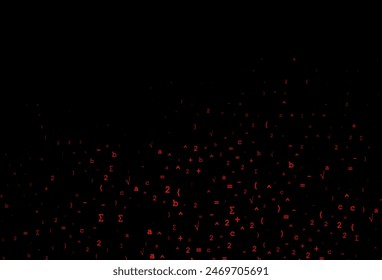 Dark Red vector cover with math elements. Blurred design in simple style with collection of numerals. Best design for your math college.