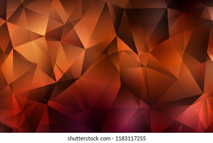 Dark Red vector cover in polygonal style. Triangles on abstract background with colorful gradient. Best design for your ad, poster, banner.