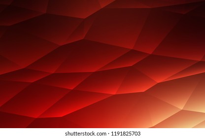 Dark Red vector cover in polygonal style. Modern abstract illustration with colorful triangles. Modern template for your landing page.