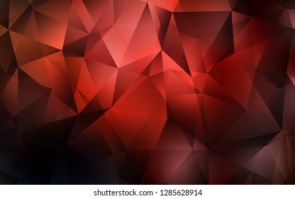 Dark Red vector cover in polygonal style. Abstract gradient illustration with triangles. Modern template for your landing page.