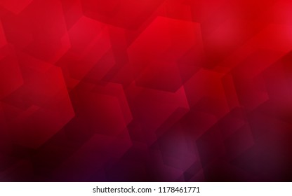 Dark Red vector cover with set of hexagons. Design in abstract style with hexagons. New template for your brand book.