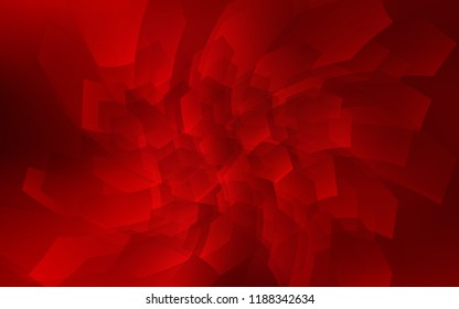Dark Red vector cover with set of hexagons. Glitter abstract illustration in hexagonal style. Pattern can be used for landing pages.