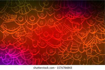 Dark Red vector cover with set of confections. Glitter abstract sketch with sweets, candies, desserts. Pattern for ads of breakfast, lunch, dinner.