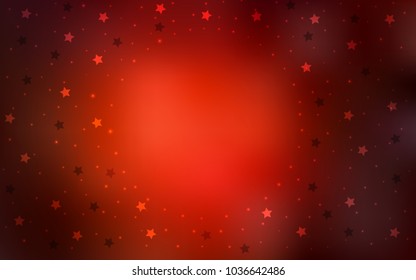 Dark Red vector cover with small and big stars. Stars on blurred abstract background with gradient. The pattern can be used for wrapping gifts.