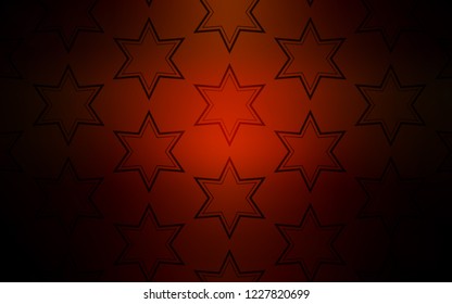 Dark Red vector cover with small and big stars. Blurred decorative design in simple style with stars. Pattern for new year ad, booklets.