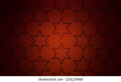 Dark Red vector cover with small and big stars. Blurred decorative design in simple style with stars. Template for sell phone backgrounds.