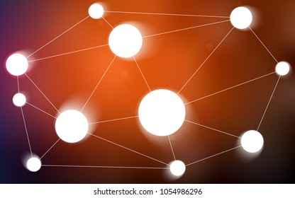Dark Red vector cover with spots, lines. Modern abstract colorful illustration with spheres and lines. Completely new template for your brand book.