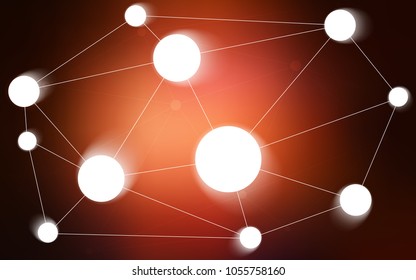 Dark Red vector cover with spots, lines. Decorative design in abstract style with triangle structure. Pattern can be used for futuristic ad, booklets.