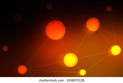 Dark Red vector cover with spots, lines. Illustration with set of colorful abstract circles and lines. Pattern can be used for futuristic ad, booklets.