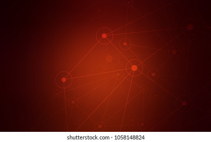 Dark Red vector cover with spots, lines. Colorful illustration with circles and lines in futuristic style. Beautiful design for your business advert.