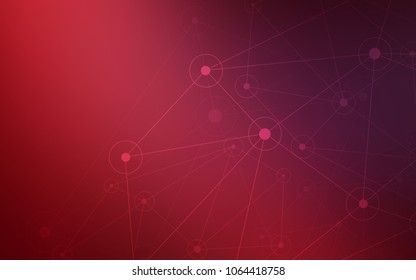 Dark Red vector cover with spots, lines. Decorative design in abstract style with triangle structure. New design for ad, poster, banner of your website.