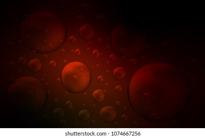 Dark Red vector cover with spots. Blurred bubbles on abstract background with colorful gradient. Pattern can be used as texture of water, rain drops.