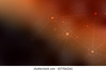 Dark Red vector cover with spots, lines. Glitter abstract illustration with connection of triangle structure. Pattern can be used as texture of wallpapers.