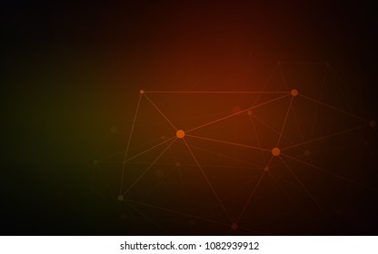 Dark Red vector cover with spots, lines. Modern abstract colorful illustration with spheres and lines. Pattern can be used as texture of wallpapers.