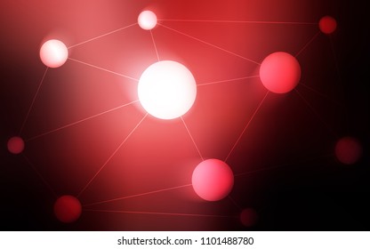 Dark Red vector cover with spots, lines. Decorative design in abstract style with triangle structure. Pattern can be used for ads, leaflets.