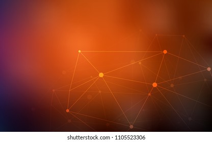 Dark Red vector cover with spots, lines. Design with connection of dots and lines on colorful background. Beautiful design for your business advert.