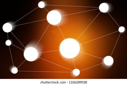 Dark Red vector cover with spots, lines. Illustration with set of colorful abstract circles and lines. Pattern can be used as texture of wallpapers.