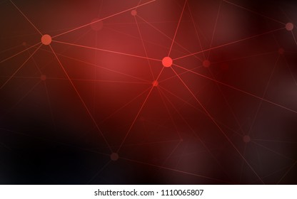 Dark Red vector cover with spots, lines. Abstract illustration with colorful discs and triangles. Pattern can be used for ads, leaflets.