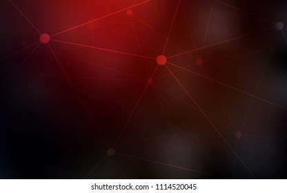 Dark Red vector cover with spots, lines. Abstract illustration with colorful discs and triangles. Pattern can be used for ads, leaflets.