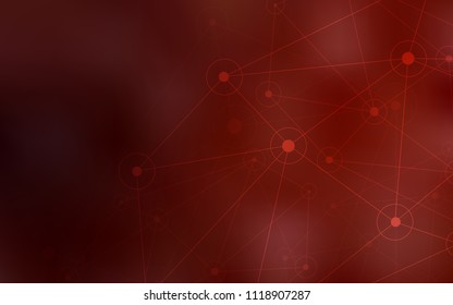 Dark Red vector cover with spots, lines. Colorful illustration with circles and lines in futuristic style. Completely new template for your brand book.