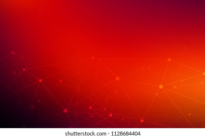 Dark Red vector cover with spots, lines. Modern abstract colorful illustration with spheres and lines. Pattern can be used for futuristic ad, booklets.