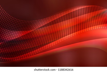 Dark Red vector cover with spots, lines. Illustration with set of colorful abstract circles and lines. Pattern for design of window blinds, curtains.