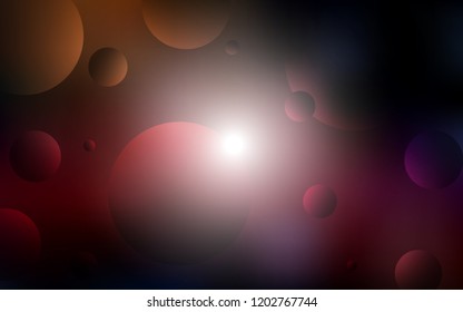Dark Red vector cover with spots. Abstract illustration with colored bubbles in nature style. Pattern can be used for futuristic ad, booklets.