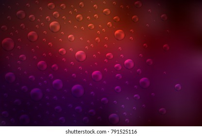 Dark Red vector cover with spots. Glitter abstract illustration with blurred drops of rain. The pattern can be used for ads, leaflets of liquid.