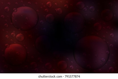 Dark Red vector cover with spots. Blurred decorative design in abstract style with bubbles. Pattern can be used as texture of water, rain drops.