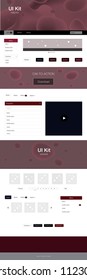 Dark Red vector design ui kit with curved circles. Shining curly illustration in marble style with gradient. Simple colorful design for websites.