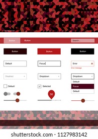 Dark Red vector design ui kit with dots. Colorful ui/ux kit with header consisted of spheres. Modern template for your landing page.