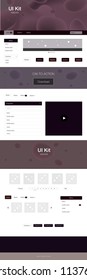 Dark Red vector design ui kit with curved circles. Modern gradient abstract illustration with bandy lines. Simple colorful design for websites.
