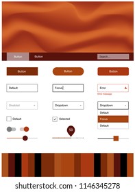 Dark Red vector design ui kit with curved circles. Colorful illustration in abstract memphis style with gradient. This template you can use for websites.