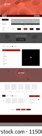 Dark Red vector design ui kit with curved circles. Modern gradient abstract illustration with bandy lines. Modern template for your landing page.