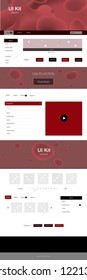 Dark Red vector design ui kit with curved circles. Modern gradient abstract illustration with bandy lines. This template you can use for landing pages.