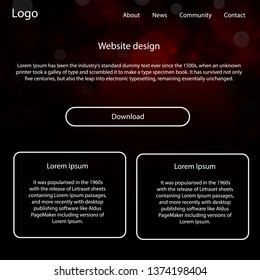 Dark Red vector design ui kit with universe stars. Colorful Style guide with stars on abstract background. Modern template for your landing page.