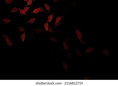 Dark Red vector doodle background. A vague abstract illustration with leaves in doodles style. Doodle design for your web site.