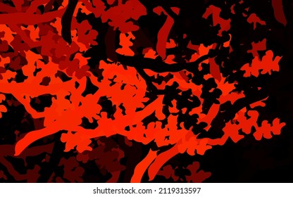 Dark Red vector doodle background with leaves, branches. Creative illustration in blurred style with leaves, branches. New template for your brand book.
