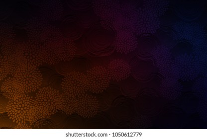 Dark Red vector doodle blurred pattern. flowers on elegant natural pattern with gradient. Hand painted design for web, wrapping, wallpaper.