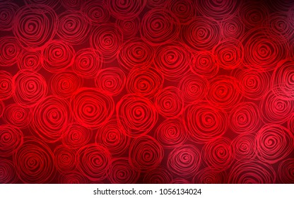 Dark Red vector doodle blurred texture. Blurred decorative design in Indian style with roses. Hand painted design for web, wrapping, wallpaper.