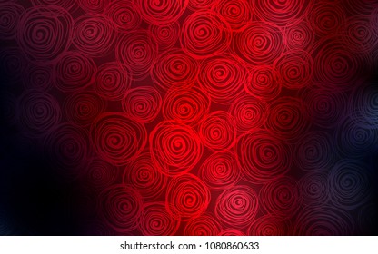 Dark Red vector doodle blurred texture. Doodle illustration of roses in Origami style with gradient. Hand painted design for web, wrapping, wallpaper.